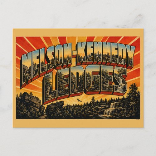 Nelson-Kennedy Ledges Ohio Sandstone Forest Art Postcard