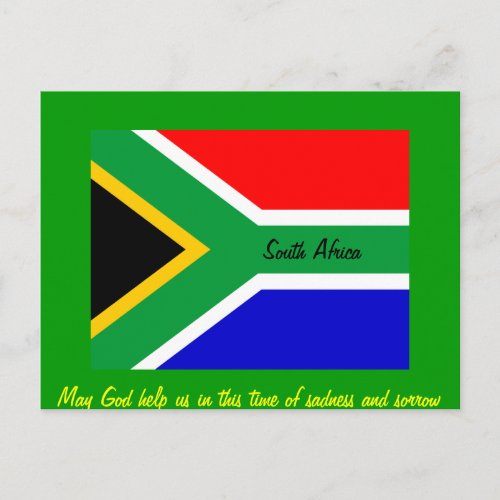 Nelson mandela south africa flag postcard