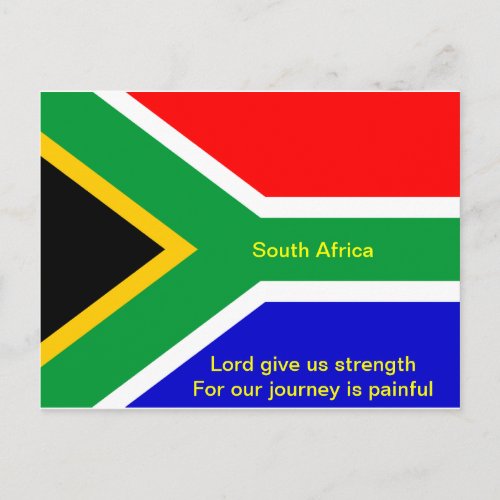 Nelson mandela south africa flag postcard