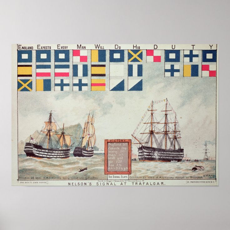 Nelson's signal at Trafalgar Poster | Zazzle