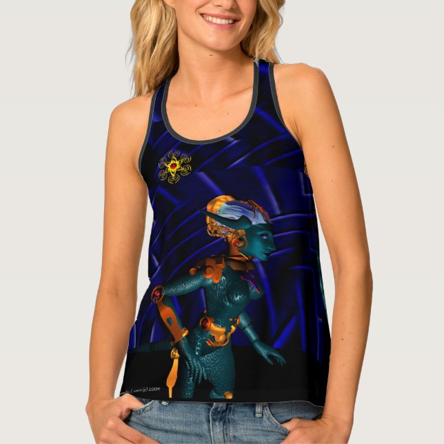 NEMES /HYPER ANDROID,Blue Science Fiction Sci-Fi Tank Top (Front)