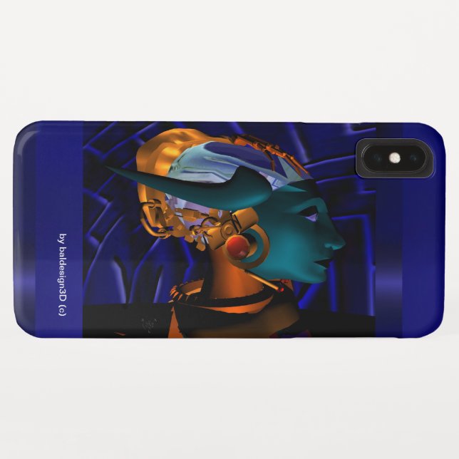 NEMES / HYPER ANDROID PORTRAIT Blue Sci Fi Case-Mate iPhone Case (Back (Horizontal))
