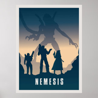 Nemesis Board Game Minimalist Travel Style  Gaming Poster