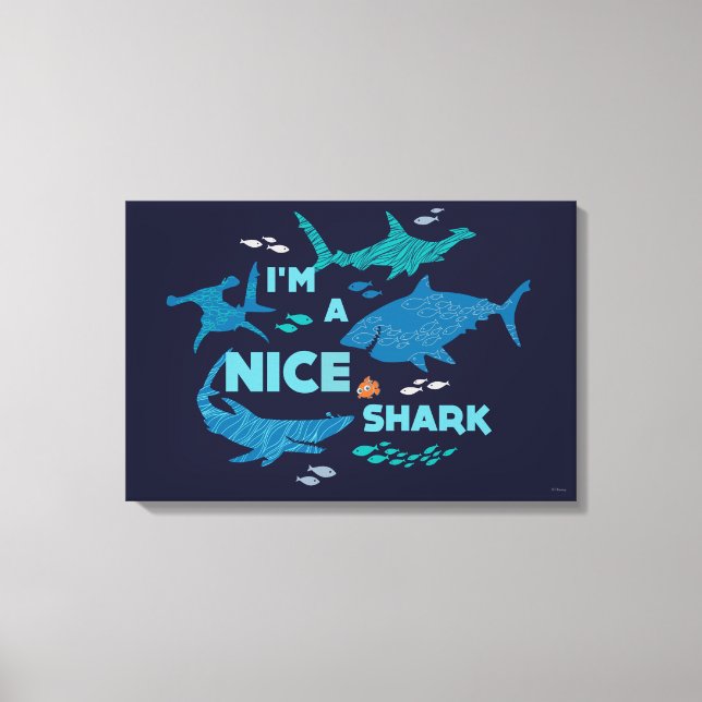 Nemo and Sharks - I'm A Nice Shark Canvas Print (Front)