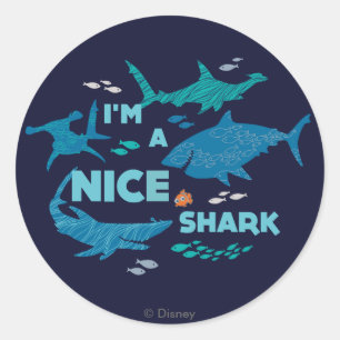 Nemo and Sharks - I'm A Nice Shark Classic Round Sticker