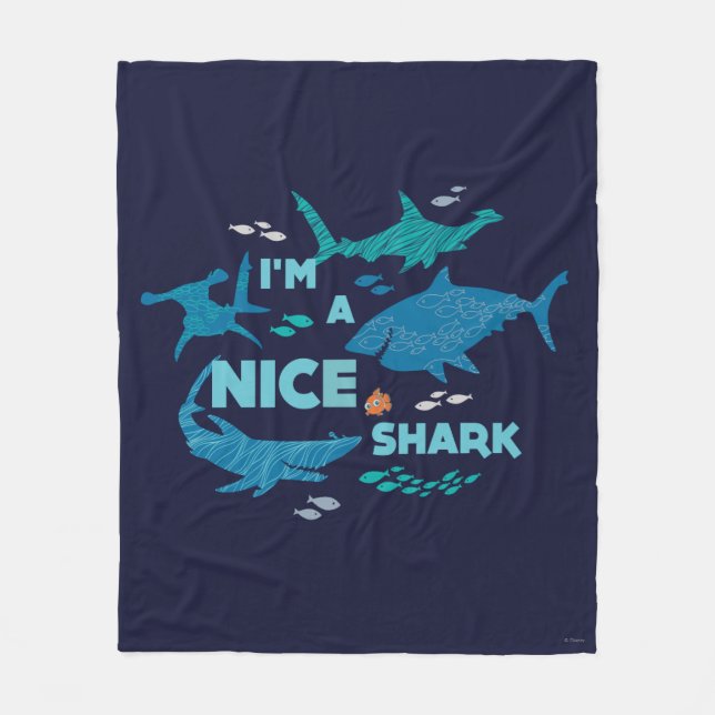 Nemo and Sharks - I'm A Nice Shark Fleece Blanket (Front)