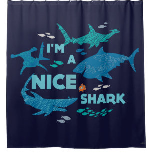 Nemo and Sharks - I'm A Nice Shark Shower Curtain