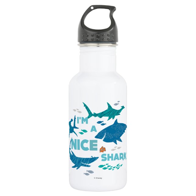Nemo and Sharks - I'm A Nice Shark Water Bottle (Front)