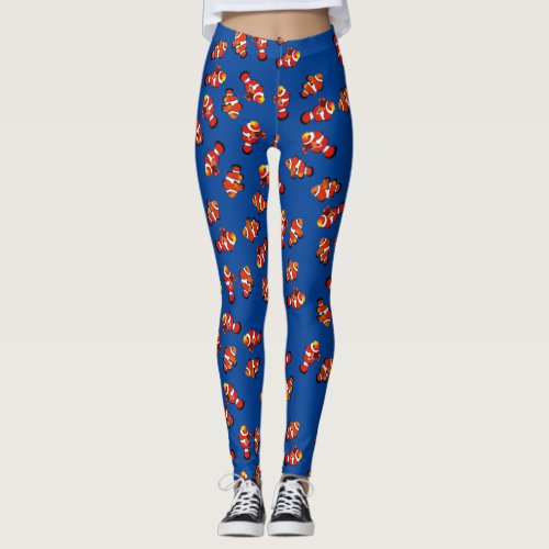 Nemo Clown Fish Tropical Aquarium Leggings