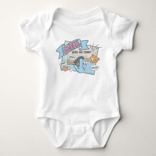 Nemo Dory  Marlin  Ocean Here we Come Baby Bodysuit