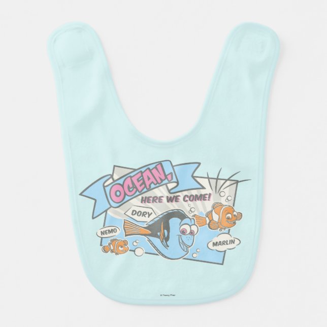 Nemo, Dory & Marlin | Ocean Here we Come Bib (Front)