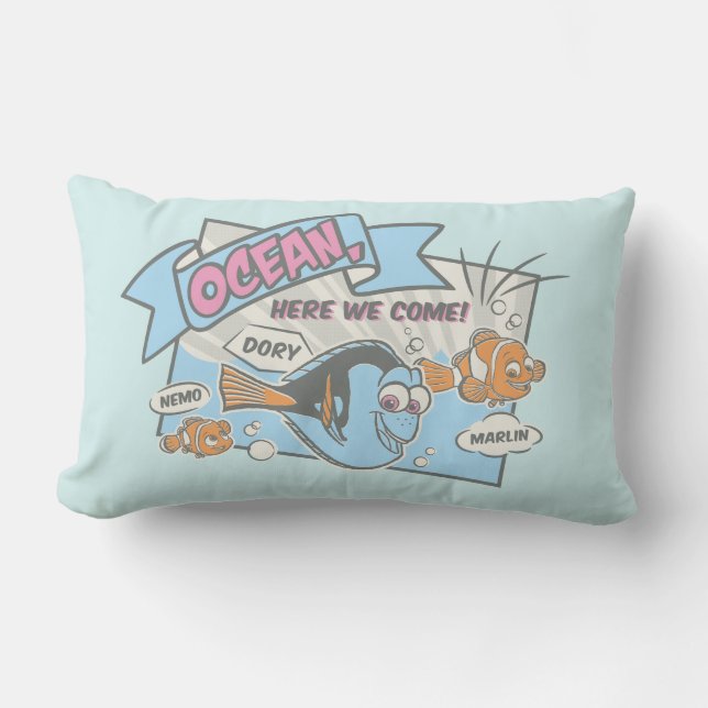 Nemo, Dory & Marlin | Ocean Here we Come Lumbar Pillow (Front)