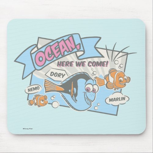 Nemo Dory  Marlin  Ocean Here we Come Mouse Pad