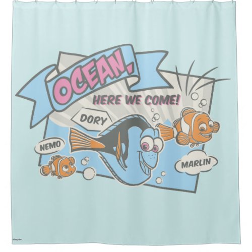 Nemo Dory  Marlin  Ocean Here we Come Shower Curtain