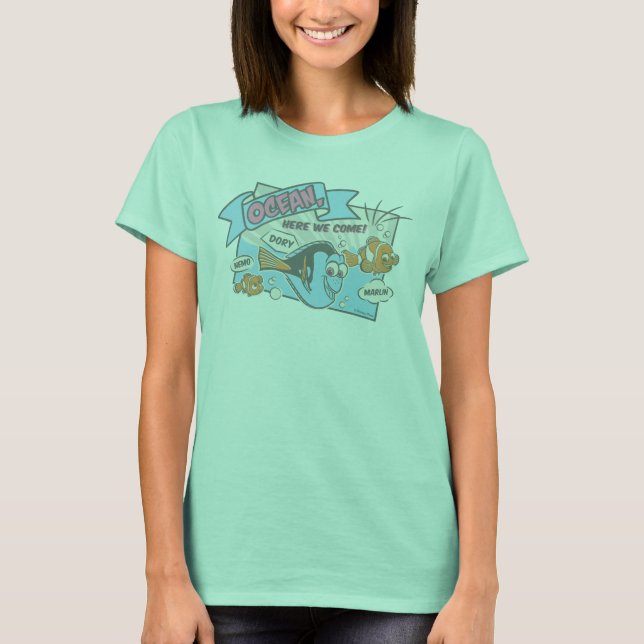 Nemo, Dory & Marlin | Ocean Here we Come T-Shirt (Front)