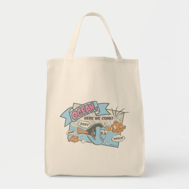 Nemo, Dory & Marlin | Ocean Here we Come Tote Bag (Front)