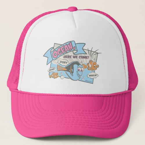 Nemo Dory  Marlin  Ocean Here we Come Trucker Hat