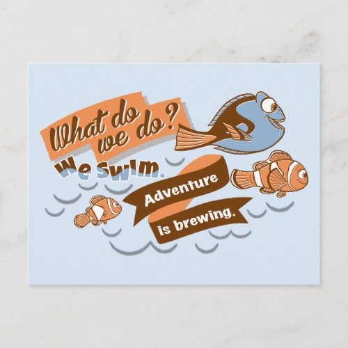 Nemo Marlin  Dory  Adventure is Brewing Postcard