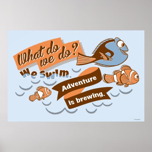 Nemo Marlin  Dory  Adventure is Brewing Poster