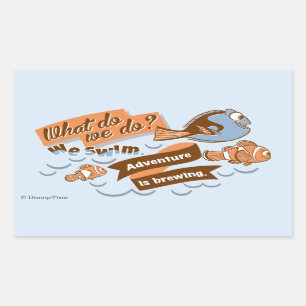 Nemo, Marlin & Dory   Adventure is Brewing Rectangular Sticker