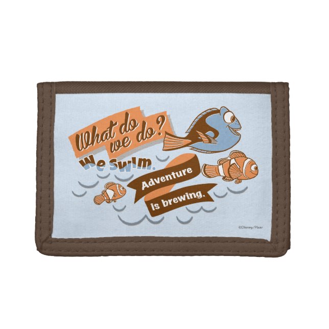 Nemo, Marlin & Dory | Adventure is Brewing Trifold Wallet (Front)