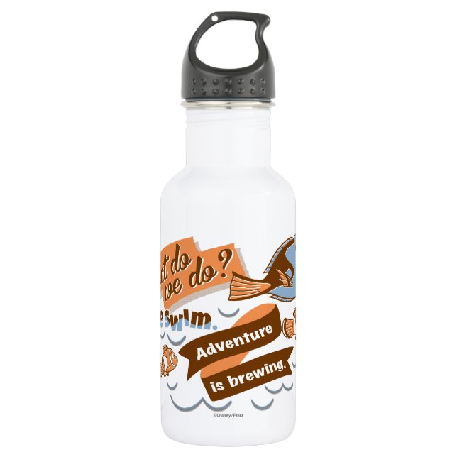 Nemo, Marlin & Dory | Adventure is Brewing Water Bottle (Front)