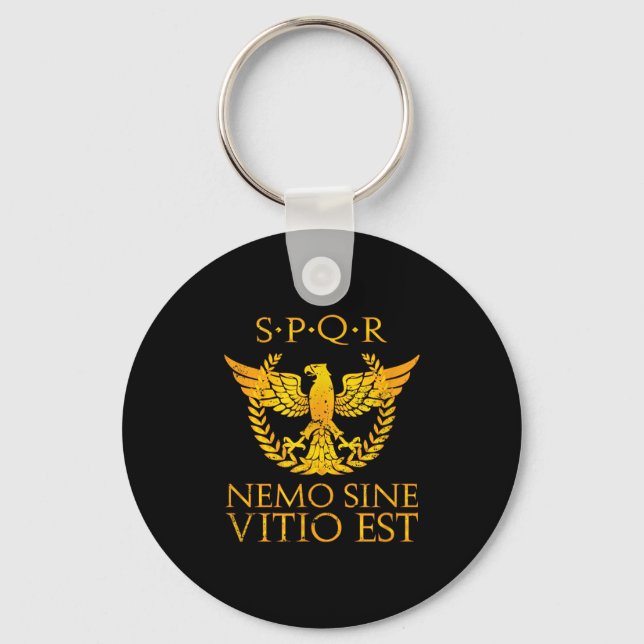 Nemo Sine Vitio Est Spqr Seneca Quote Stoic  Keychain (Front)