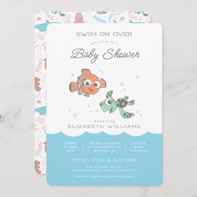 Nemo &amp; Squirt Baby Shower Invitation