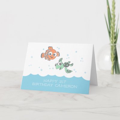 Nemo &amp; Squirt First Birthday Card