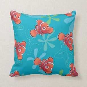 Nemo Teal Pattern Throw Pillow