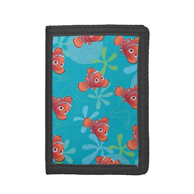 Nemo Teal Pattern Trifold Wallet (Front Vertical)
