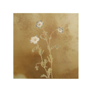 Nemophila Flowers Wood Wall Art