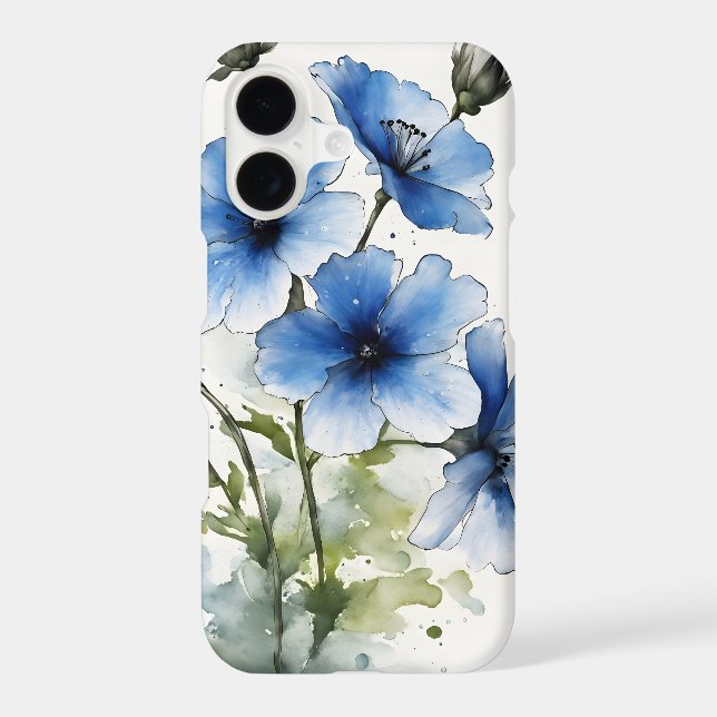 Nemophila - Watercolor flowers Case-Mate iPhone Case (Back)