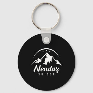 Nendaz Switzerland Ski Resort Skiing Snowboarding Keychain