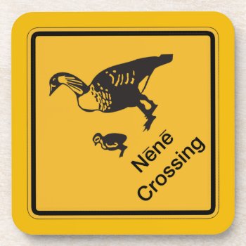 Nene Crossing  Traffic Warning Sign  Hawaii  Usa Beverage Coaster by worldofsigns at Zazzle