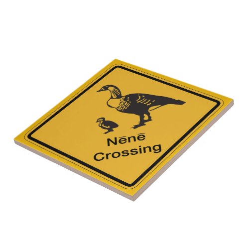 Nene Crossing Traffic Warning Sign Hawaii USA Tile