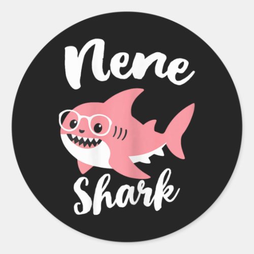 Nene Shark Mothers Day Grandma Funny  Classic Round Sticker