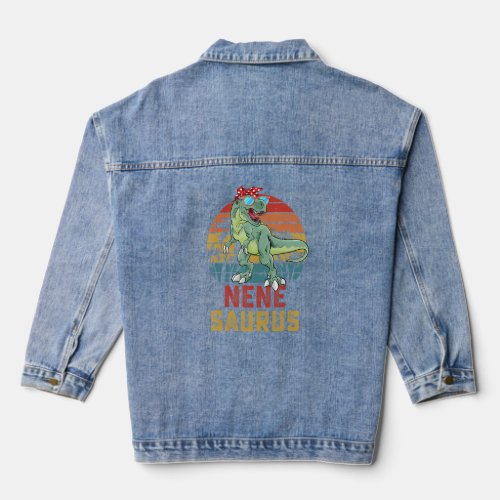 Nenesaurus Rex Dinosaur Grandma Saurus Family Matc Denim Jacket