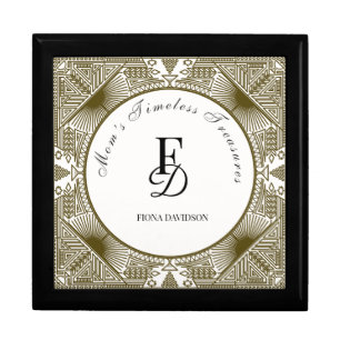 Neo Art Deco Gold Personalized Keepsake Gift Box