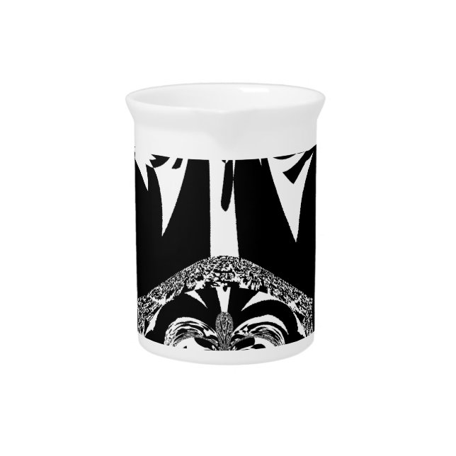 Neo-Baroque Noir Abstract Minimalist Designer Blac Beverage Pitcher (Front)