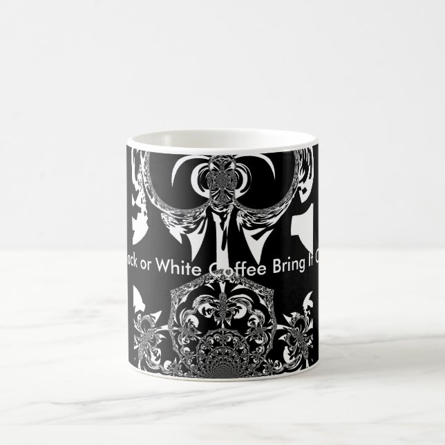 Neo-Baroque Noir Abstract Minimalist Designer Blac Coffee Mug (Center)