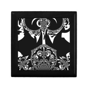 Neo-Baroque Noir Abstract Minimalist Designer Blac Jewelry Box