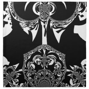 Neo-Baroque Noir Abstract Minimalist Designer Blac Napkin