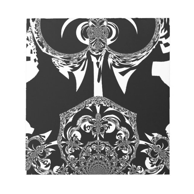Neo-Baroque Noir Abstract Minimalist Designer Blac Notepad (Front)