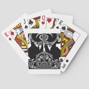 Neo-Baroque Noir Abstract Minimalist Designer Blac Poker Cards