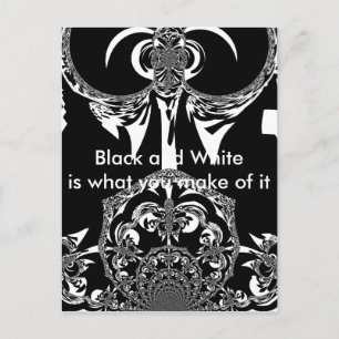 Neo-Baroque Noir Abstract Minimalist Designer Blac Postcard