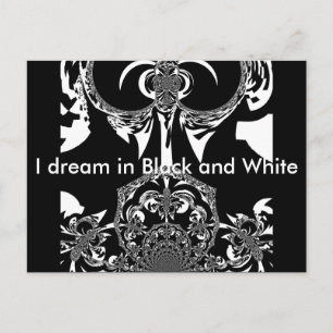 Neo-Baroque Noir Abstract Minimalist Designer Blac Postcard
