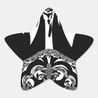 Neo-Baroque Noir Abstract Minimalist Designer Blac Star Sticker