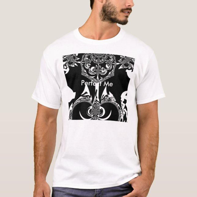 Neo-Baroque Noir Abstract Minimalist Designer Blac T-Shirt (Front)