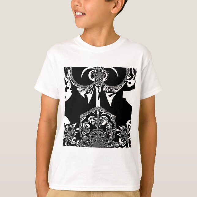Neo-Baroque Noir Abstract Minimalist Designer Blac T-Shirt (Front)